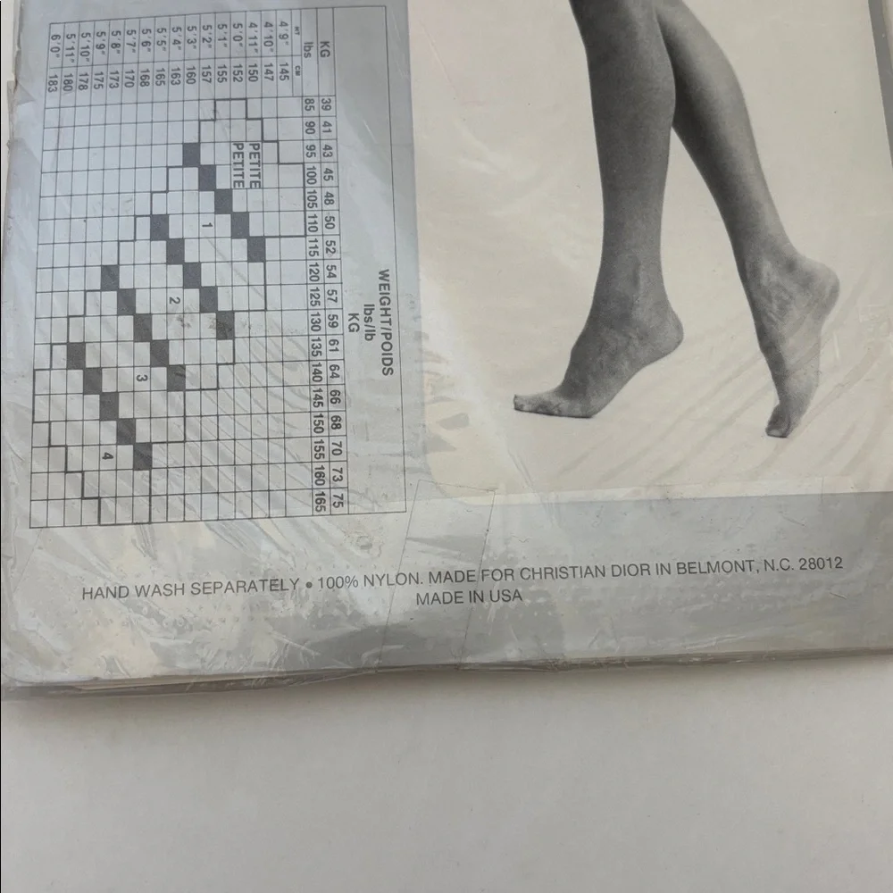 Vintage Christian Dior Pantyhose Graphite Gray 4443 Ultrasheer Sandle Toe Size 2